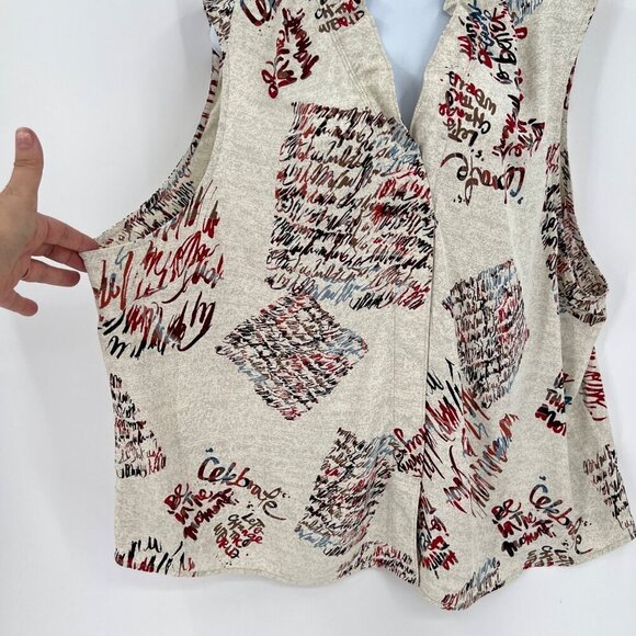 Nic + Zoe Scattered Letters Tank Graffiti Positive Affirmations Sleeveless 3X - Picture 3 of 10